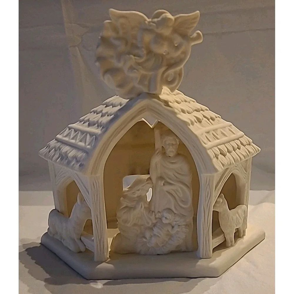 Partylite P7312‎ Tea Lite Candle Holder Nativity Scene O Little Town